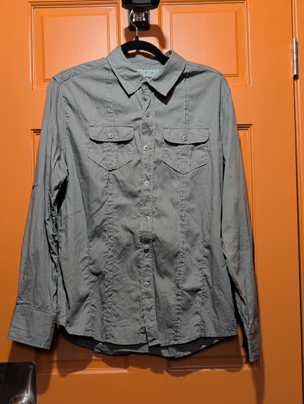 Heritage 1981 Men's Gray Pinstripe Button-Down Shirt